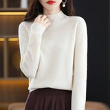 Wool Blending 2026 Autumn And Winter New Women's First-Line Ready-Up Seamless Half-High Collar Soft-Knitted Bottom Sweater