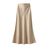 Design Lustrous Silky Silky Dress Half-Dress Women's Summer Long Fishtail Skirt High-Waisted Thin-Butt Skirt9902
