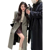 Long Gray Long Coat Female Hair, The Coat Autumn And Winter Feel Small Man 2025 New Thick Cotton Temperament