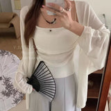 Large-Size Fat Mm Summer Long Sunscreen Cardigan Women Wearing Thin Mesh Shawl Air Conditioning Shawl Knitted Shirt