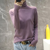 Temperament Wool Bottom Knitted Shirt 2026 Autumn And Winter Women's New Stack High-Necked Cover Solid Color High-Ball Sweater