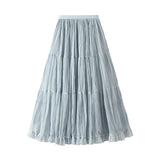 Fairy Temperament Mesh Dress Dress Girl 2026 Spring And Summer High-Waist A Word Folded Loose Big Swing Skirt 0915