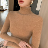 First-Line Ready-Up Seamless Wool Blending 2026 Autumn And Winter New Women's Short-Term Repair Pile Pile In The Bottom Of The Knitting Shirt