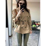 British Wind Kaqi Wind Coat Women's Spring And Autumn New Small Man Super Good-Looking Temperament To Receive Short Coat