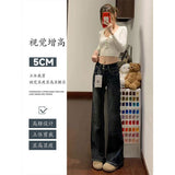 Vintage Double-Button Micro-Horn Jeans Women's New High-Waisted Elastic Trousers In Autumn And Winter 2025