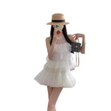 Korean Summer Wear A Set Of Gentle Sweet White Lace Sleeveless Vest Pony Short Skirt Two Sets