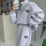 2026 New Autumn And Winter Ins Tide Loose Sports Suit Women's Fried Street Salt Thicken Two-Piece Set