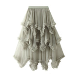 Irregular Net Yarn Cake Half-Dress In Long High-Waisted Thorny Fairy Dress Dress 1279