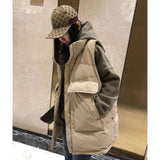 2025 Autumn And Winter New Korean Version Of The Large Code Of The Long Down Cotton Vest Women's Shoulders Loose Horse Clip Jacket Tide