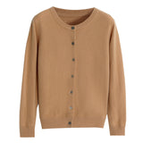 Wool Blended 2026 Autumn And Winter Women's New Pure Color Buckle Loose Collar Short Knitted Sweater Outside